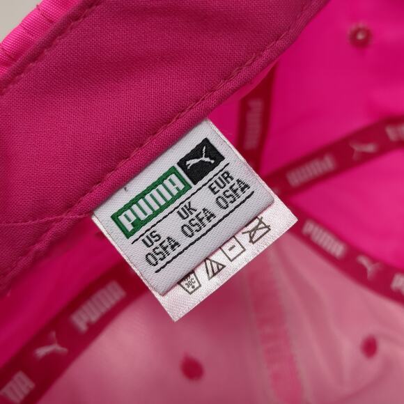 Puma Logo Fitted Hat Pink One Size Solid Stretch Outdoor Vent Holes - Picture 9 of 10